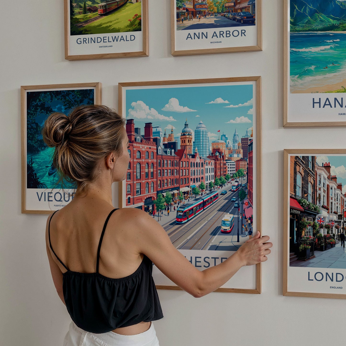 Manchester Poster - England Travel Art - Vibrant City Street Home Decor