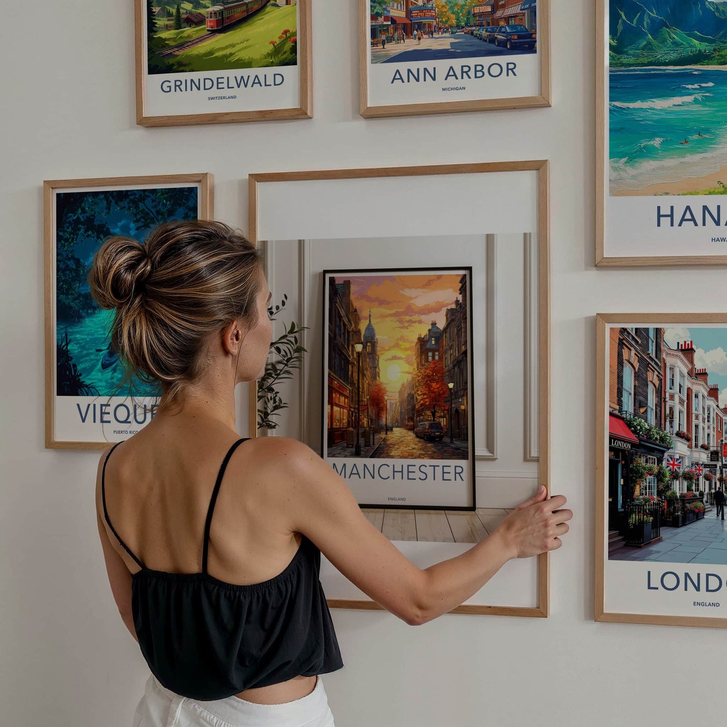 Manchester Poster - England Travel Art - Vibrant City Sunset Wall Decor