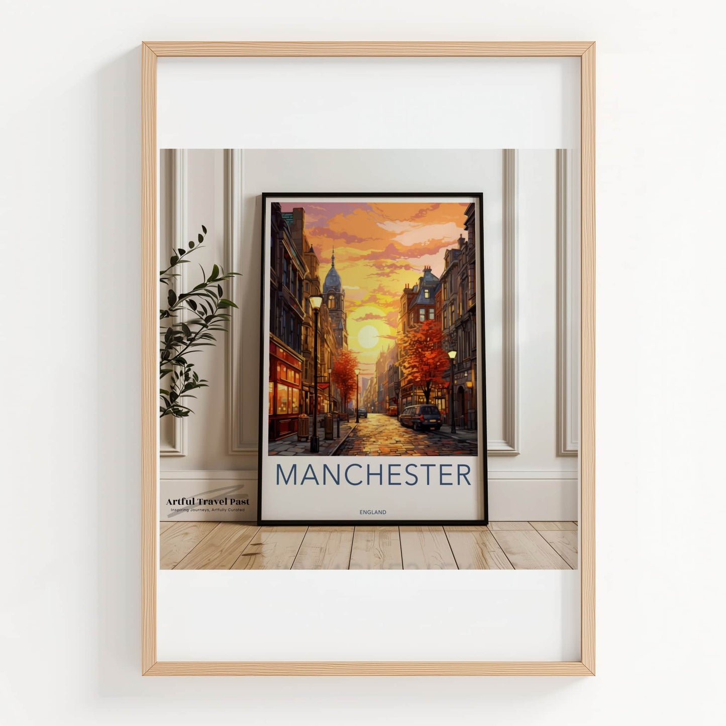 Manchester Poster - England Travel Art - Vibrant City Sunset Wall Decor