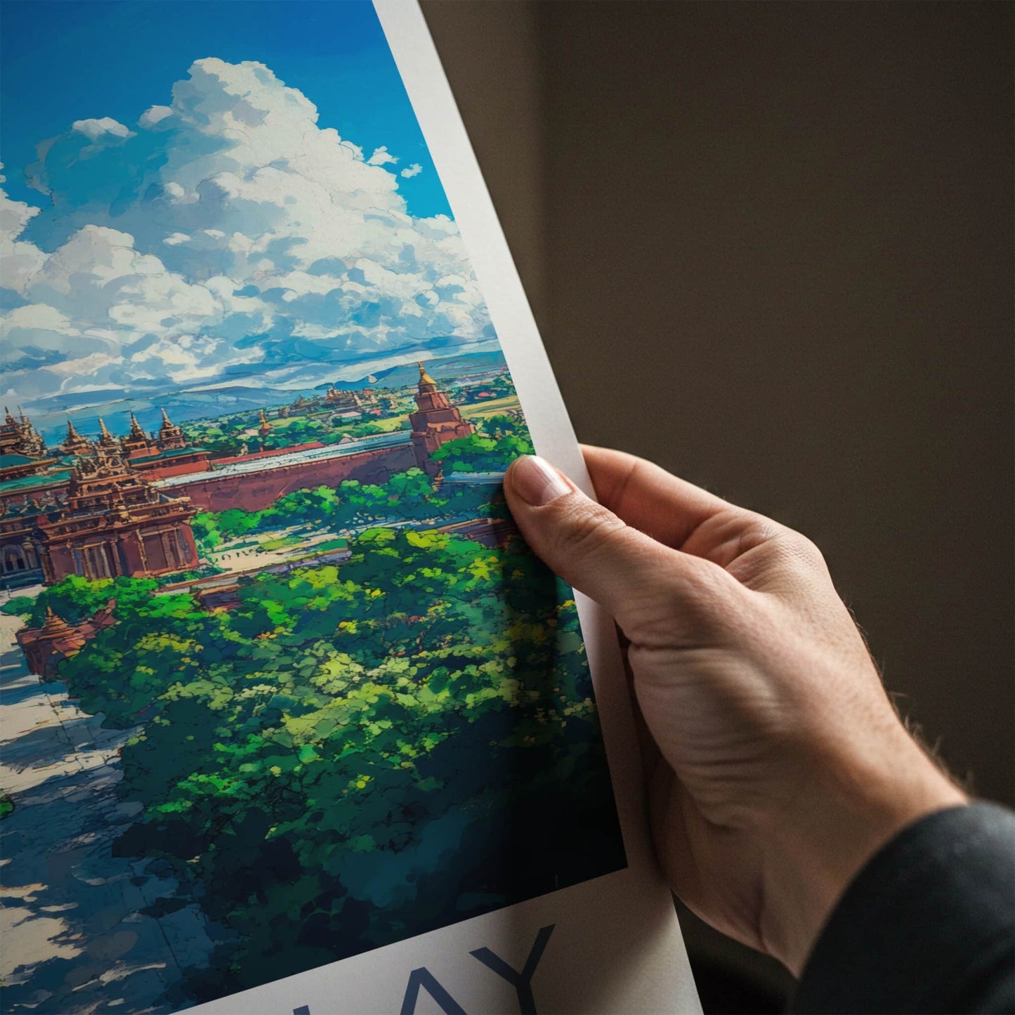 Mandalay Poster - Myanmar Travel Art - Golden Palace Pagoda Home Decor
