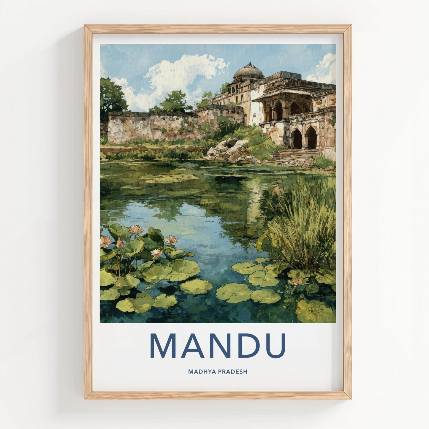 Mandu Poster - India Travel Art - Madhya Pradesh Ancient Palace Home Decor