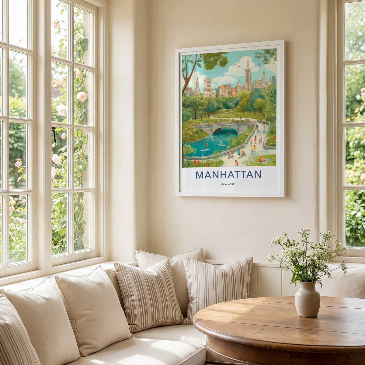 Manhattan Poster - New York Travel Art - Park Life City Home Decor