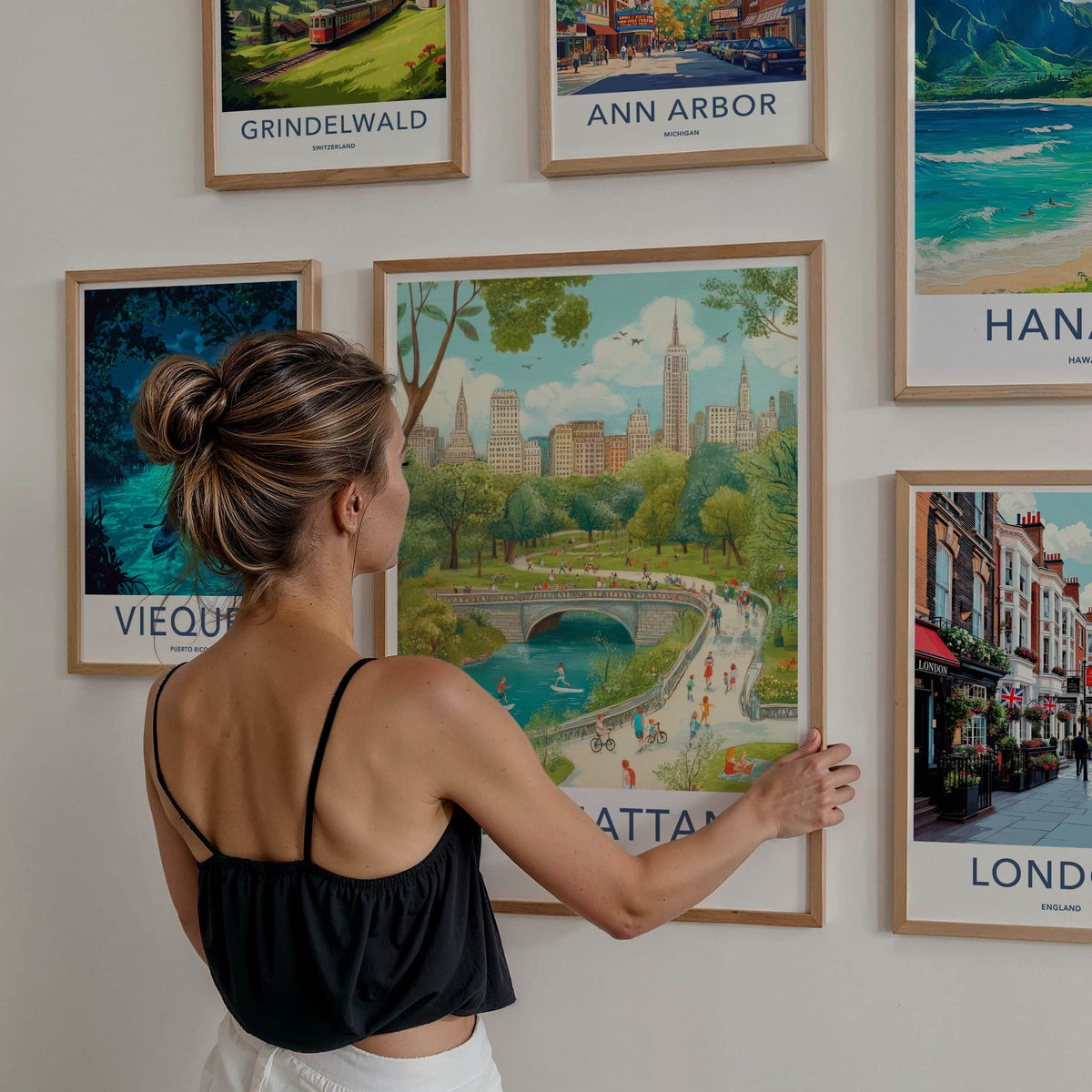 Manhattan Poster - New York Travel Art - Park Life City Home Decor