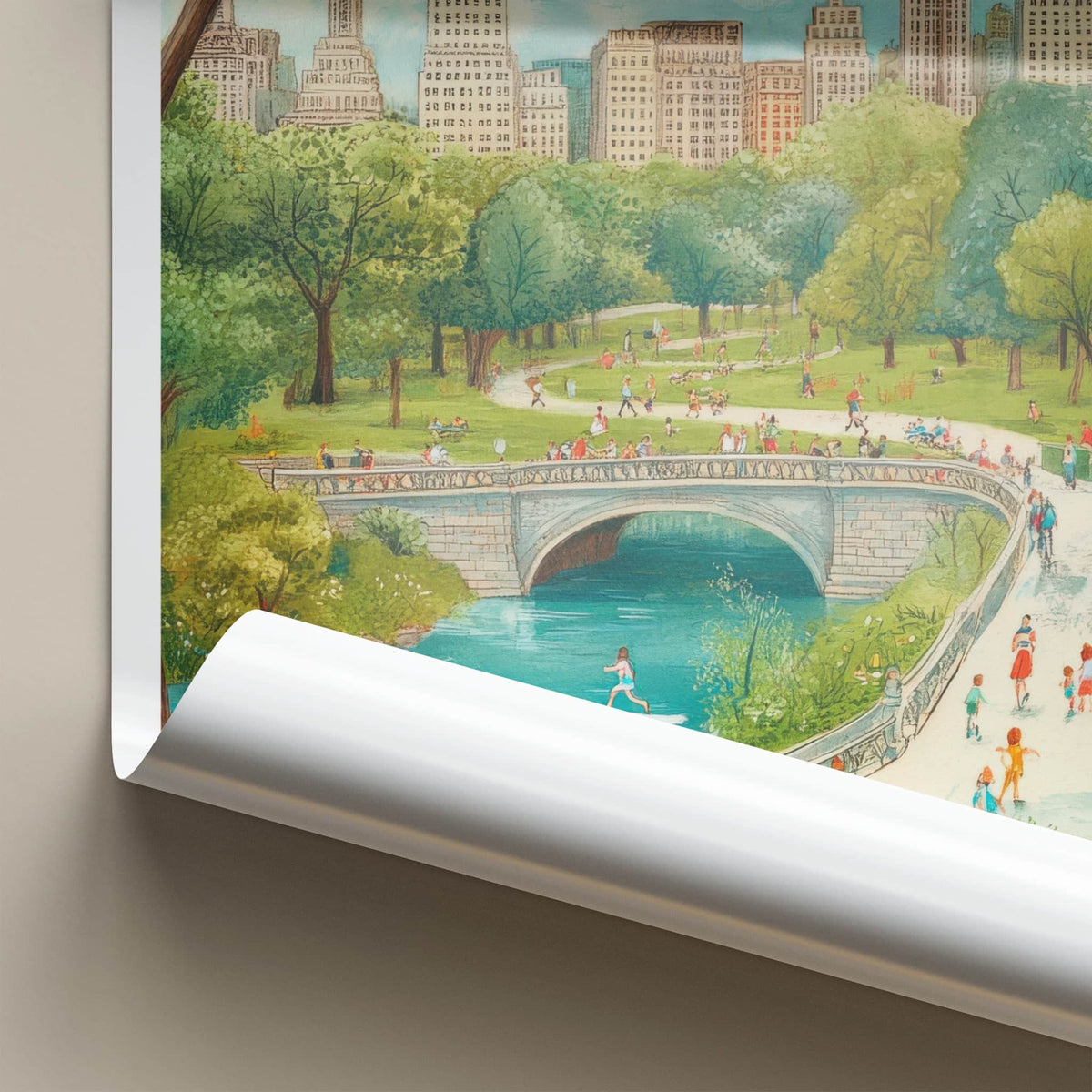 Manhattan Poster - New York Travel Art - Park Life City Home Decor