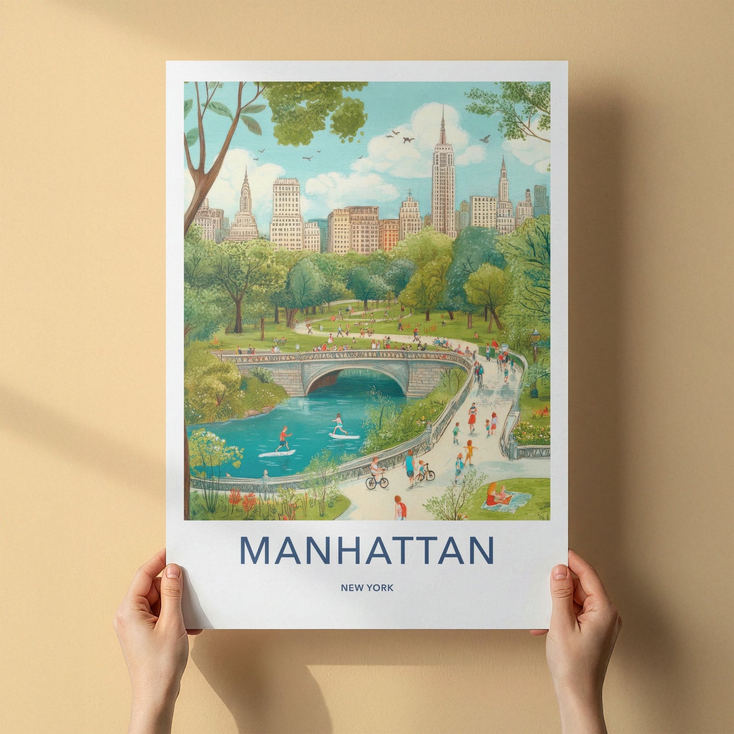 Manhattan Poster - New York Travel Art - Park Life City Home Decor