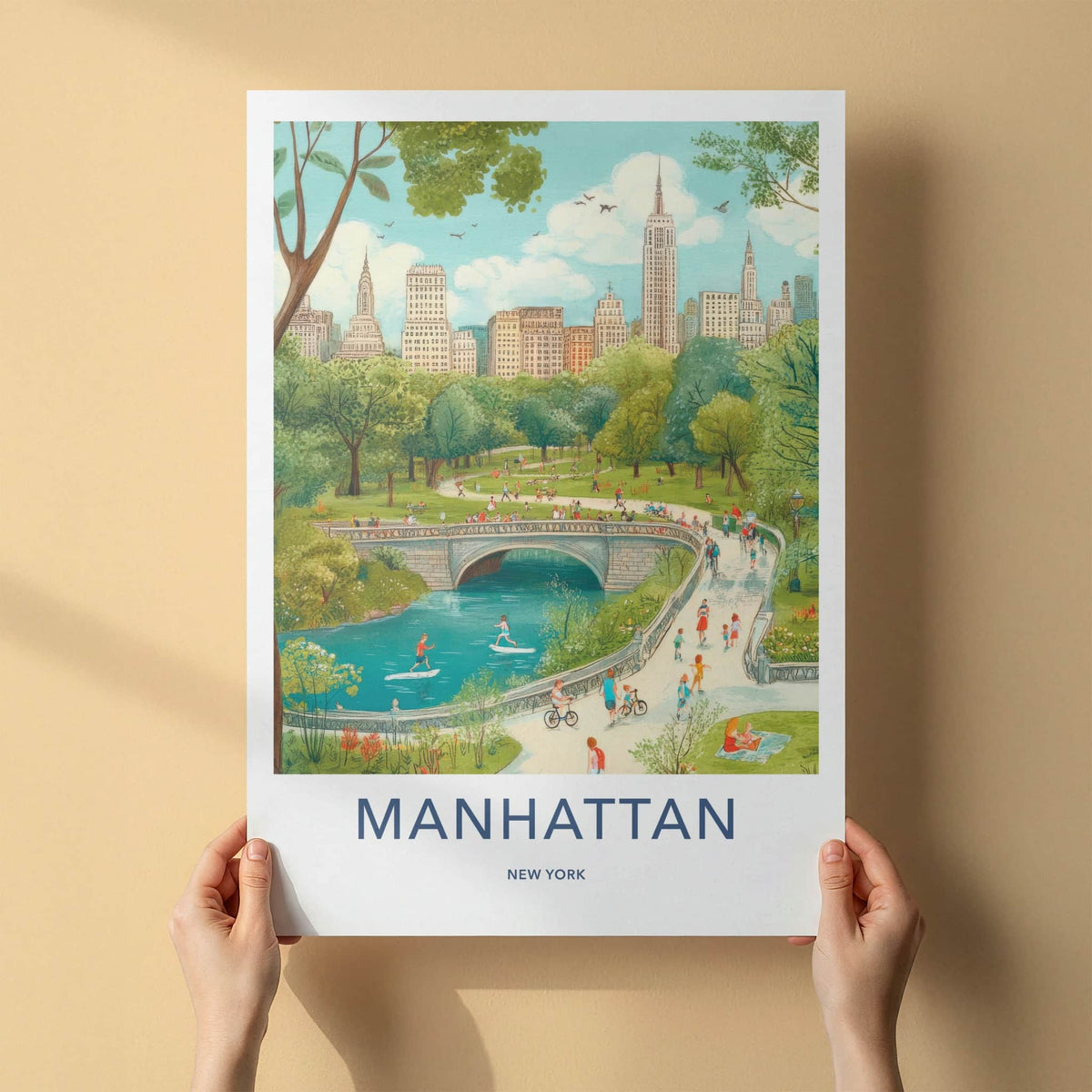 Manhattan Poster - New York Travel Art - Park Life City Home Decor