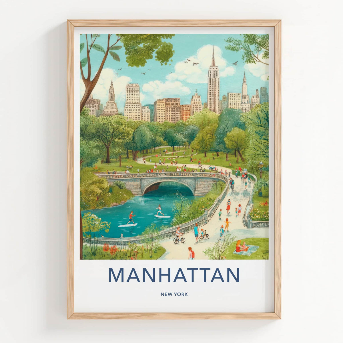 Manhattan Poster - New York Travel Art - Park Life City Home Decor