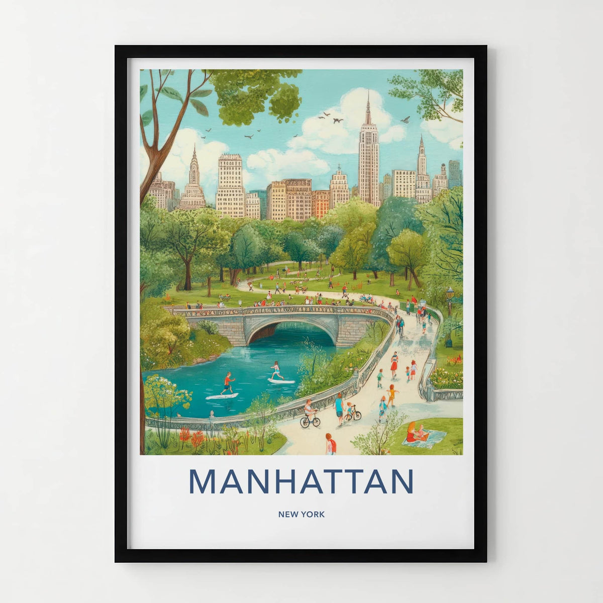 Manhattan Poster - New York Travel Art - Park Life City Home Decor