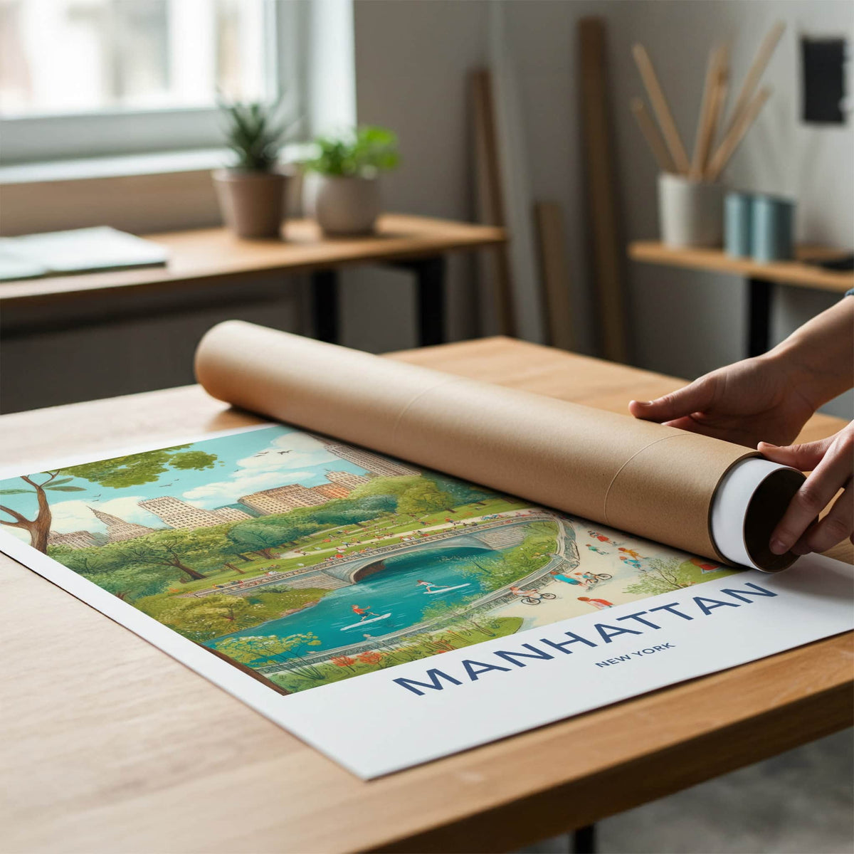 Manhattan Poster - New York Travel Art - Park Life City Home Decor