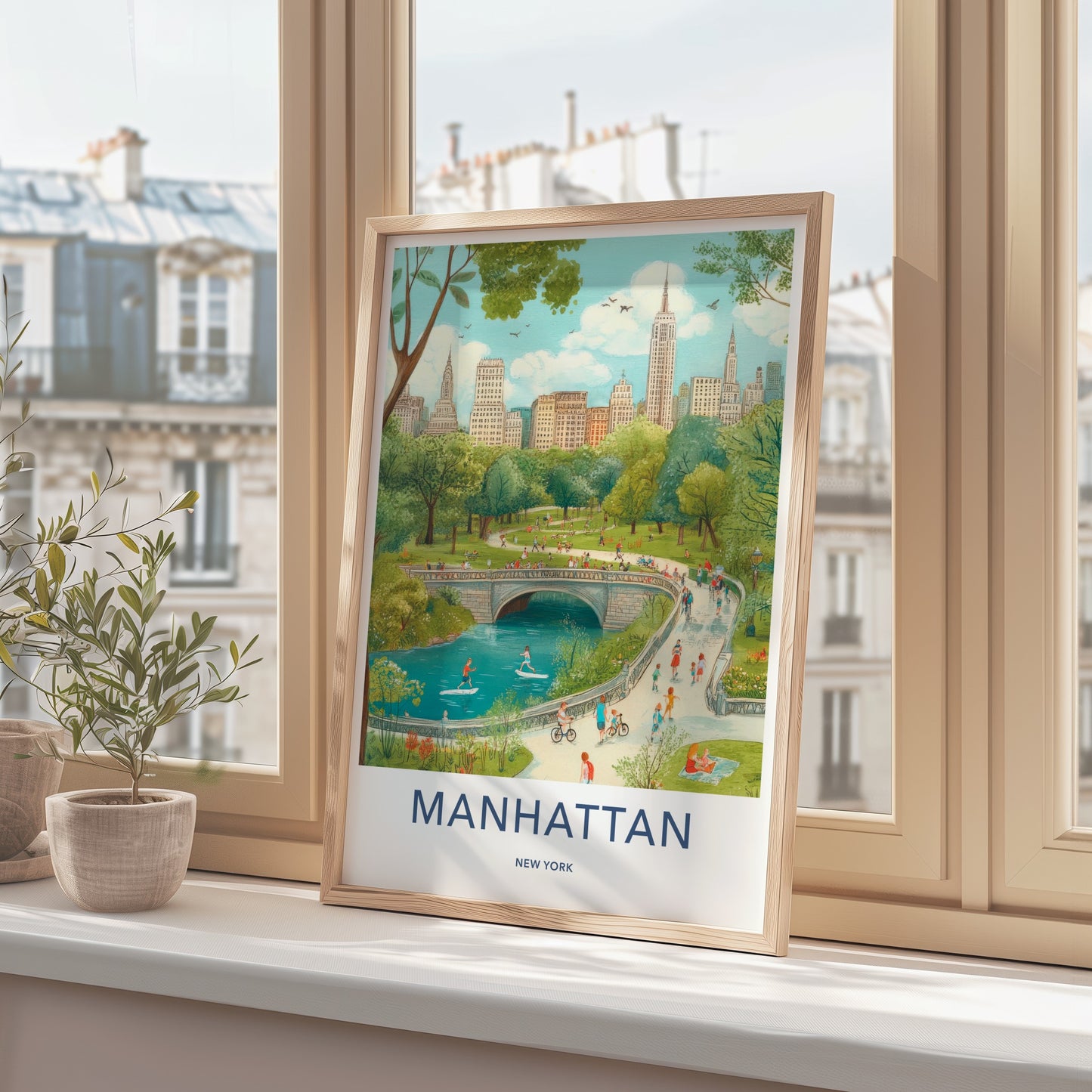 Manhattan Poster - New York Travel Art - Park Life City Home Decor