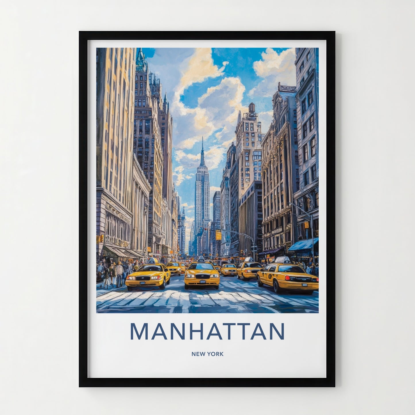 Manhattan Poster - New York Wall Art - Yellow Cab Traffic Home Decor