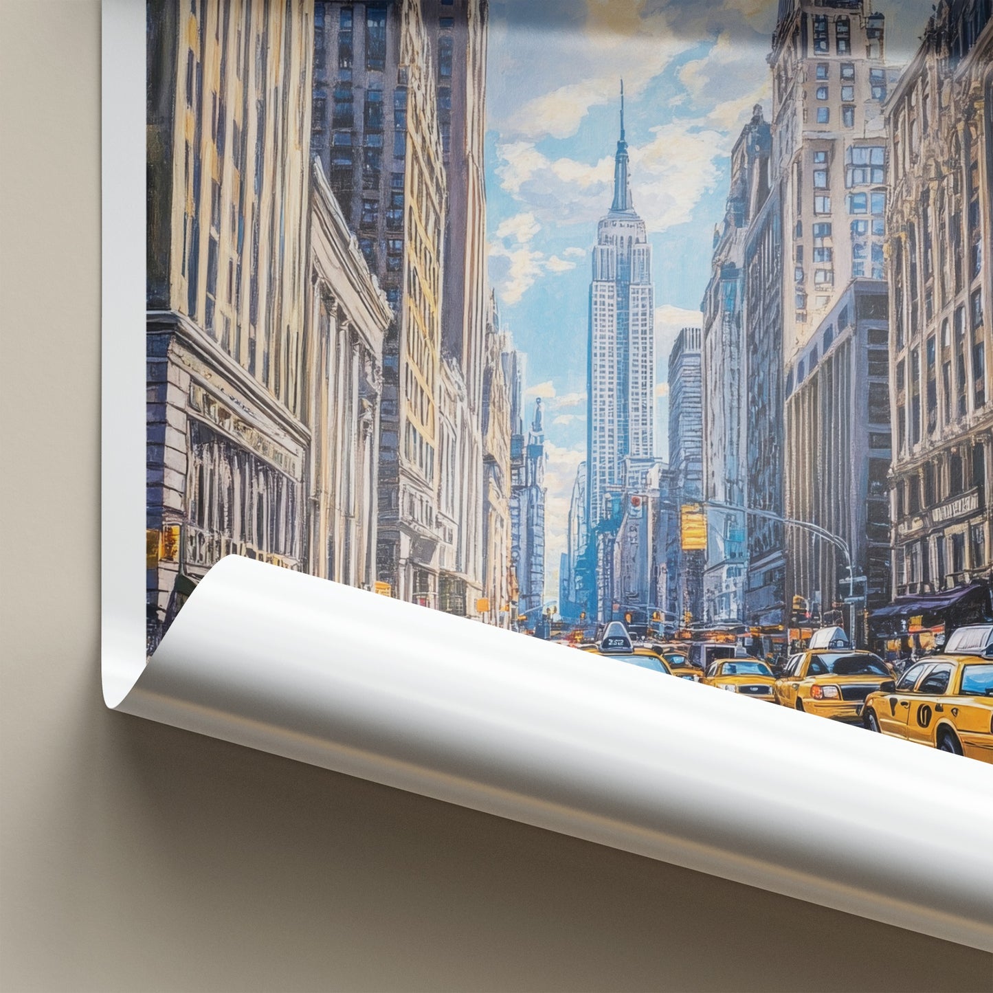 Manhattan Poster - New York Wall Art - Yellow Cab Traffic Home Decor