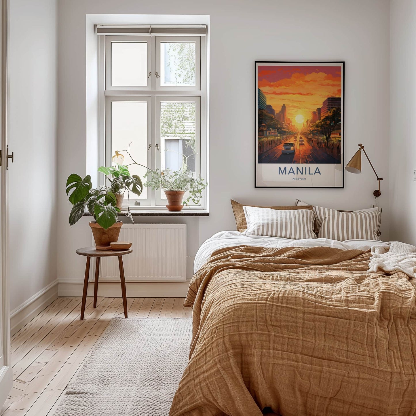 Manila Poster - Philippines Travel Art - Bustling City Sunset Home Decor