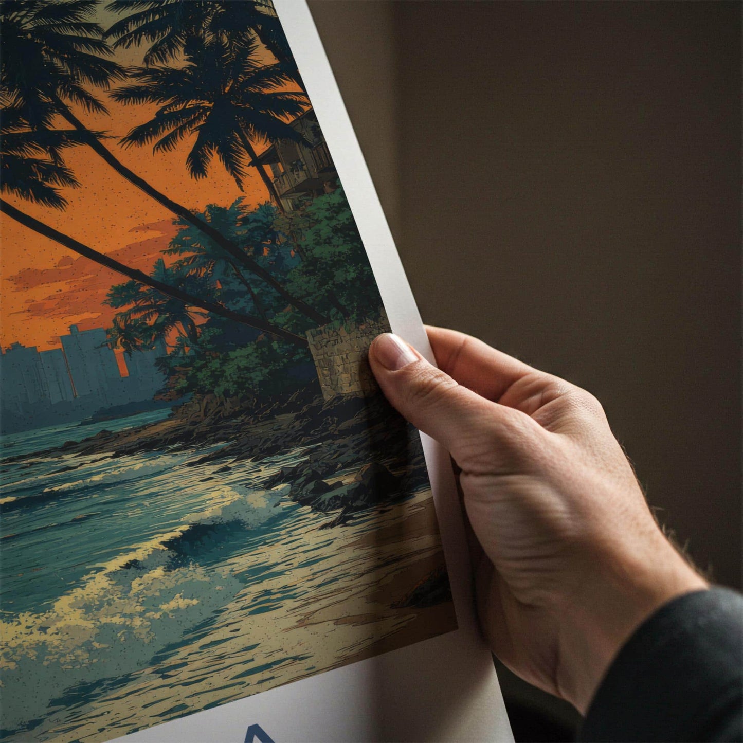Manila Poster - Philippines Travel Art - Tropical Sunset Coast Home Decor