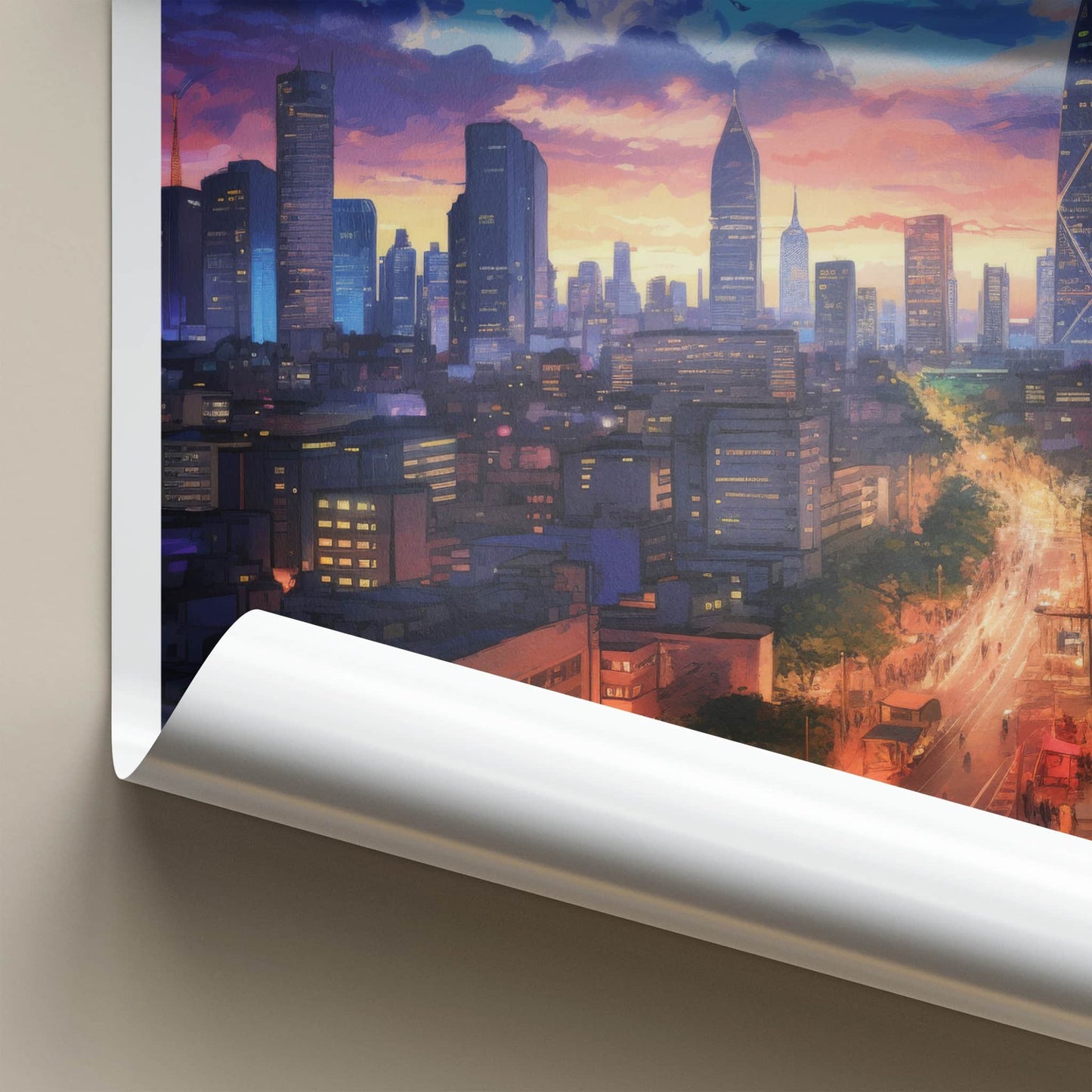 Manila Poster - Philippines Travel Art - Urban Evening Glow Home Decor
