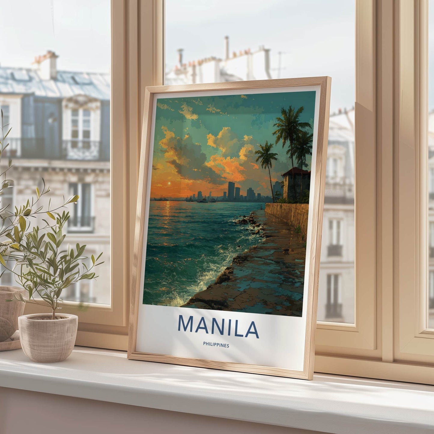 Manila Poster - Philippines Waterfront Sunset Beauty Wall Art