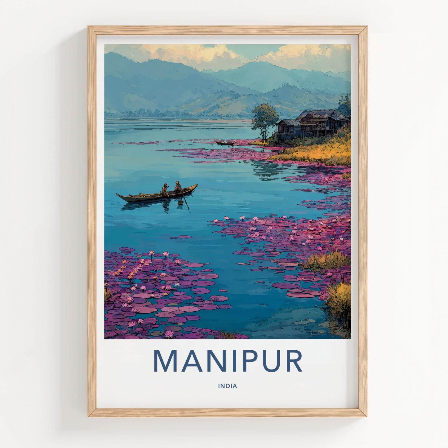 Manipur Poster - India Travel Art - Manipur Lake Lillies Home Decor
