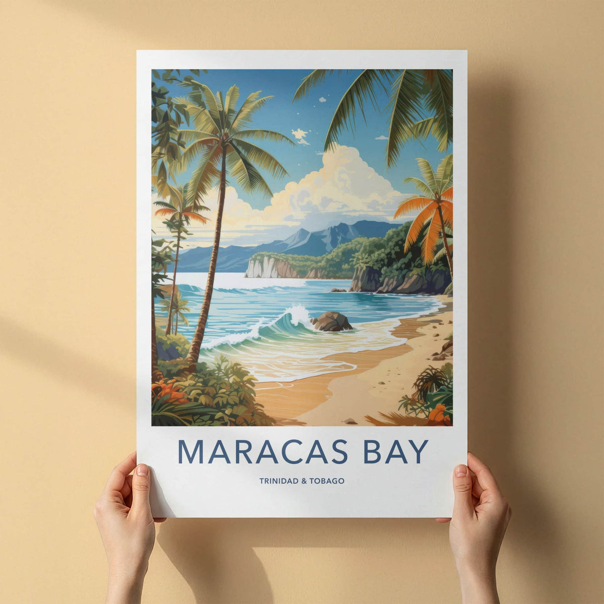 Maracas Bay Poster - Trinidad and Tobago Travel Art - Island Beach Scene Home Decor