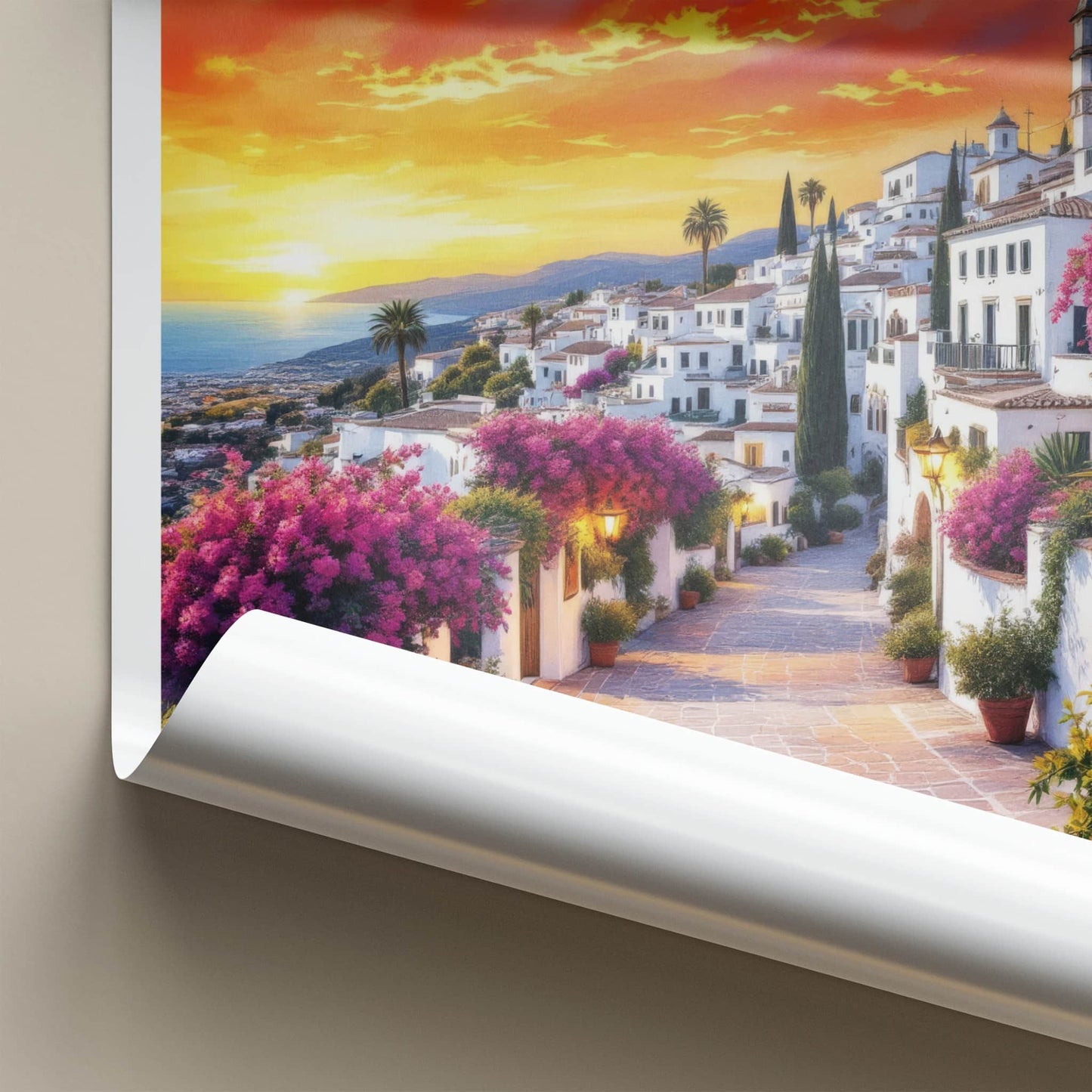 Marbella Poster - Spain Travel Art - Vibrant Floral Street Home Decor