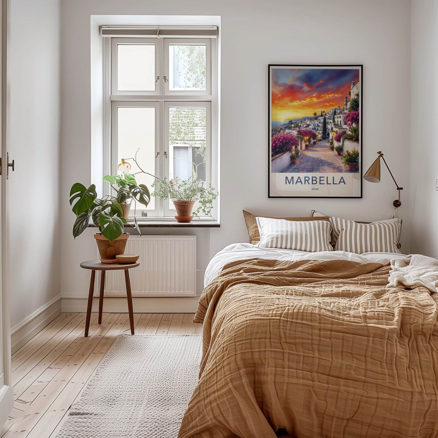 Marbella Poster - Spain Travel Art - Vibrant Floral Street Home Decor