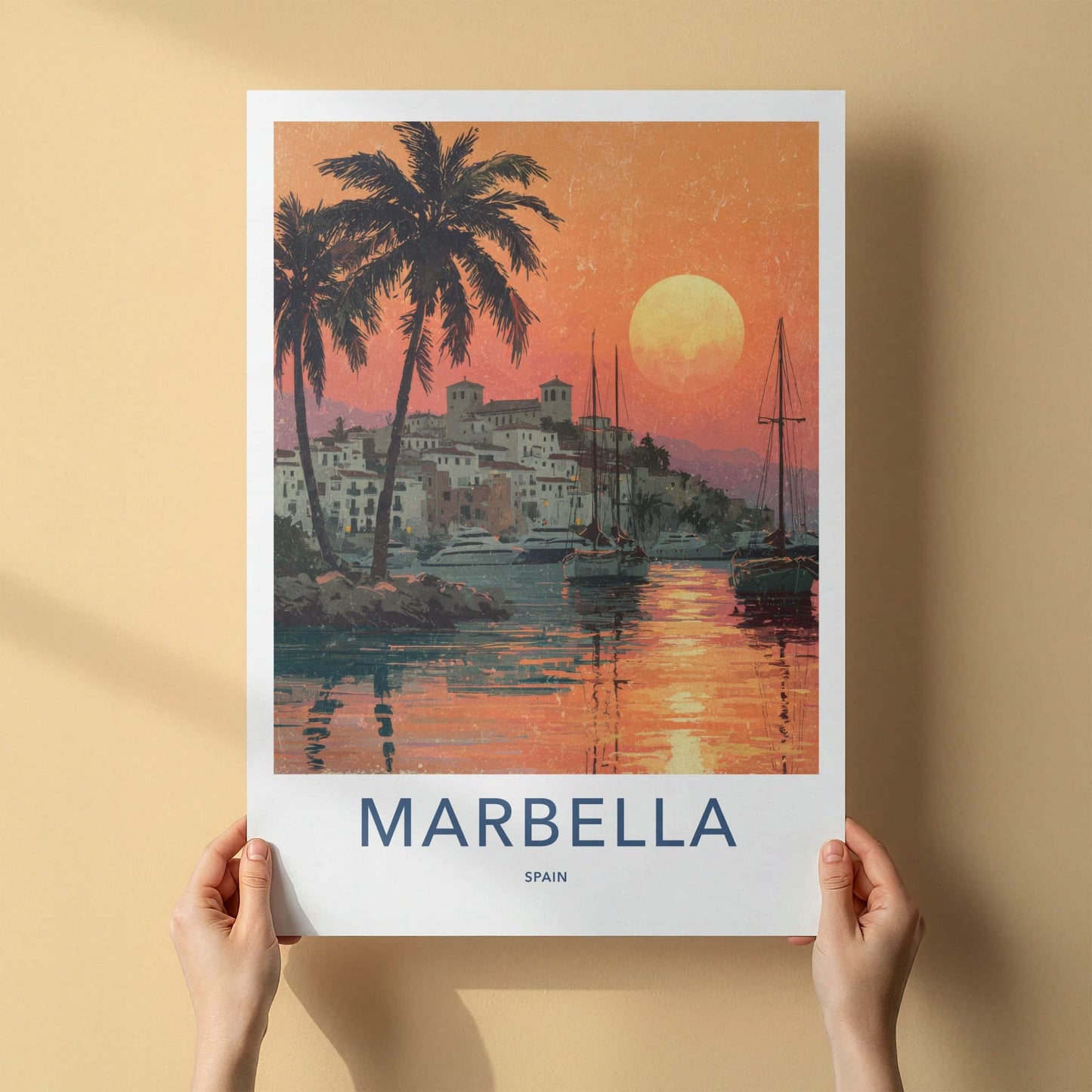 Marbella Poster - Spain Travel Print - Coastal Town Sunset Gallery Art