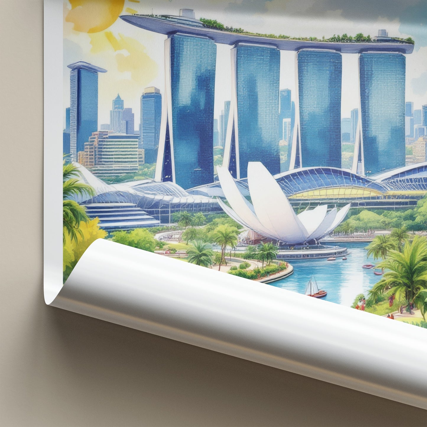 Marina Bay Poster - Singapore Cityscape Waterfront - Grand Skypark Wall Art