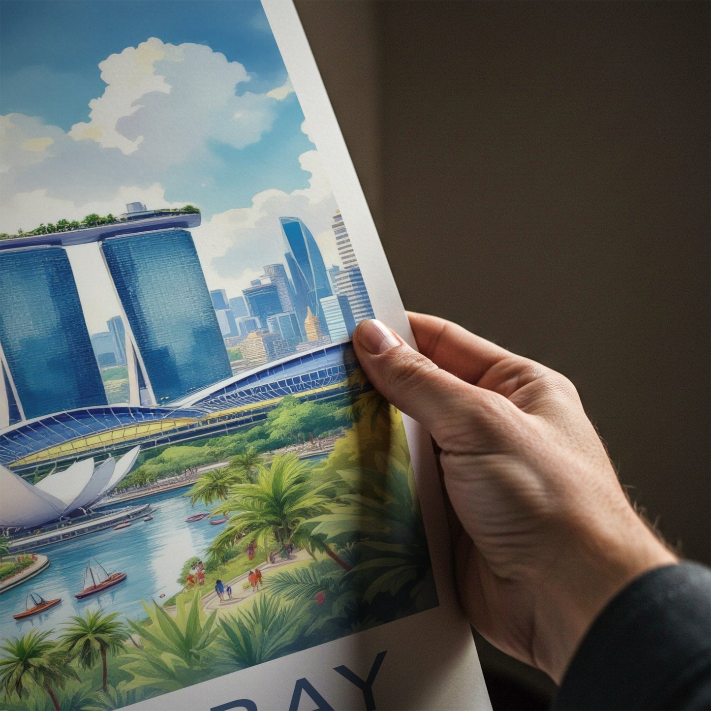 Marina Bay Poster - Singapore Cityscape Waterfront - Grand Skypark Wall Art
