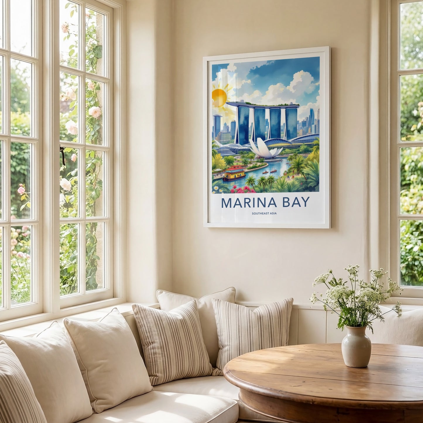 Marina Bay Poster - Singapore Cityscape Waterfront - Grand Skypark Wall Art