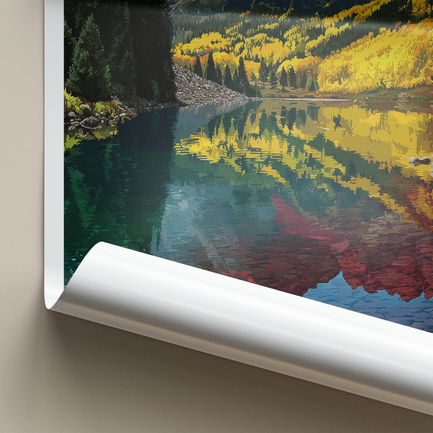 Maroon Bells Poster - Colorado Travel Art - Mountain Lake Aspen Home Decor