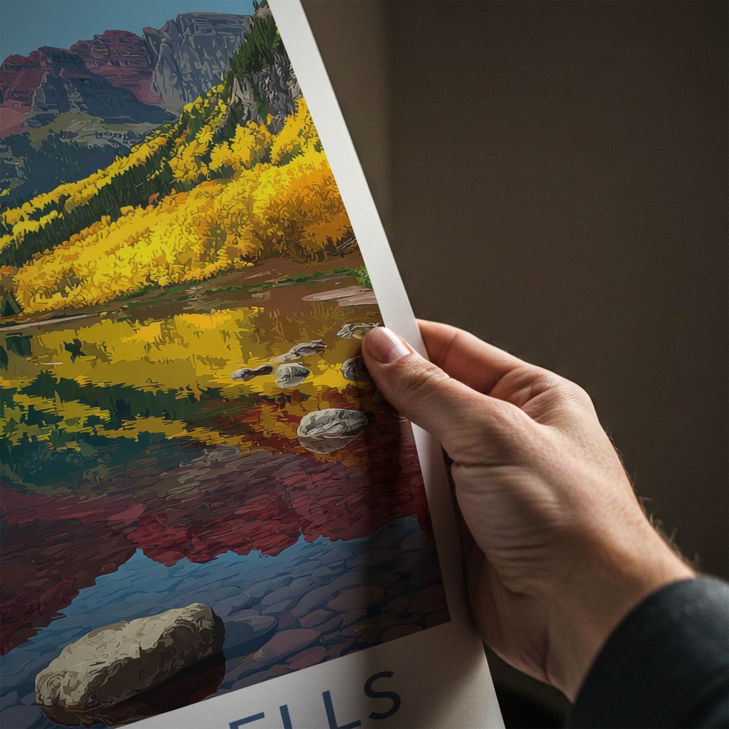 Maroon Bells Poster - Colorado Travel Art - Mountain Lake Aspen Home Decor