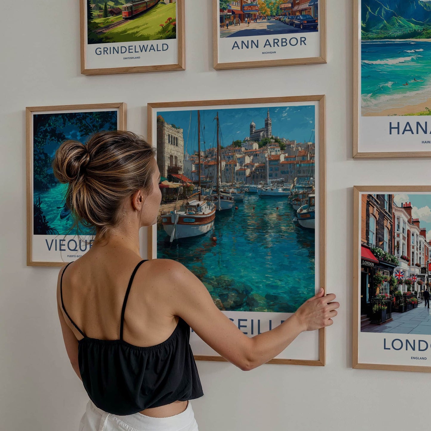 Marseille Poster - France Travel Art - Boats Blue Water Home Decor