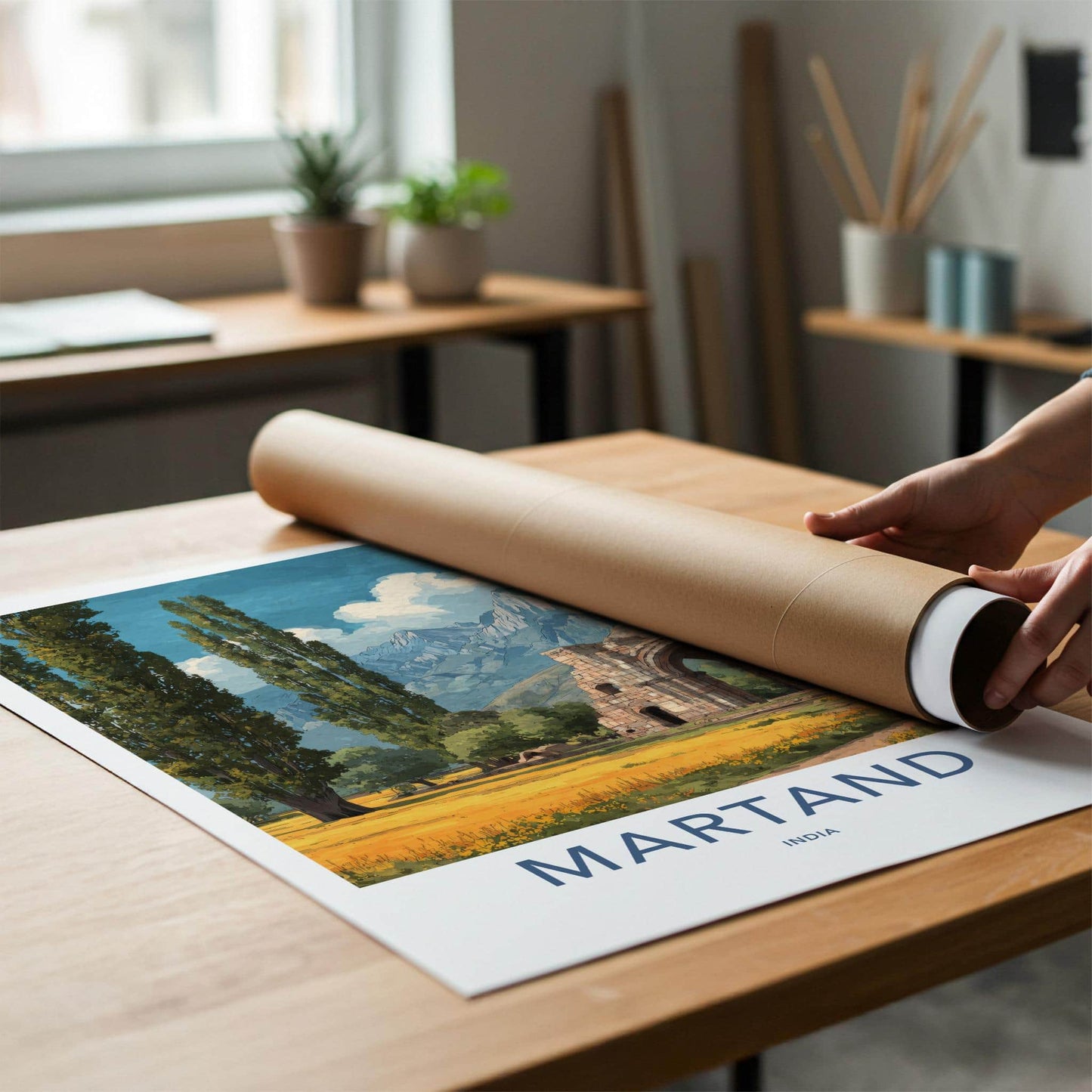 Martand Poster - India Travel Art - Jammu Kashmir Ruins Home Decor
