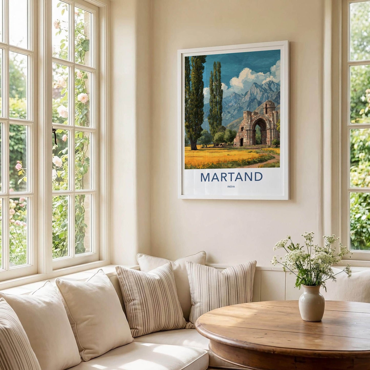Martand Poster - India Travel Art - Jammu Kashmir Ruins Home Decor
