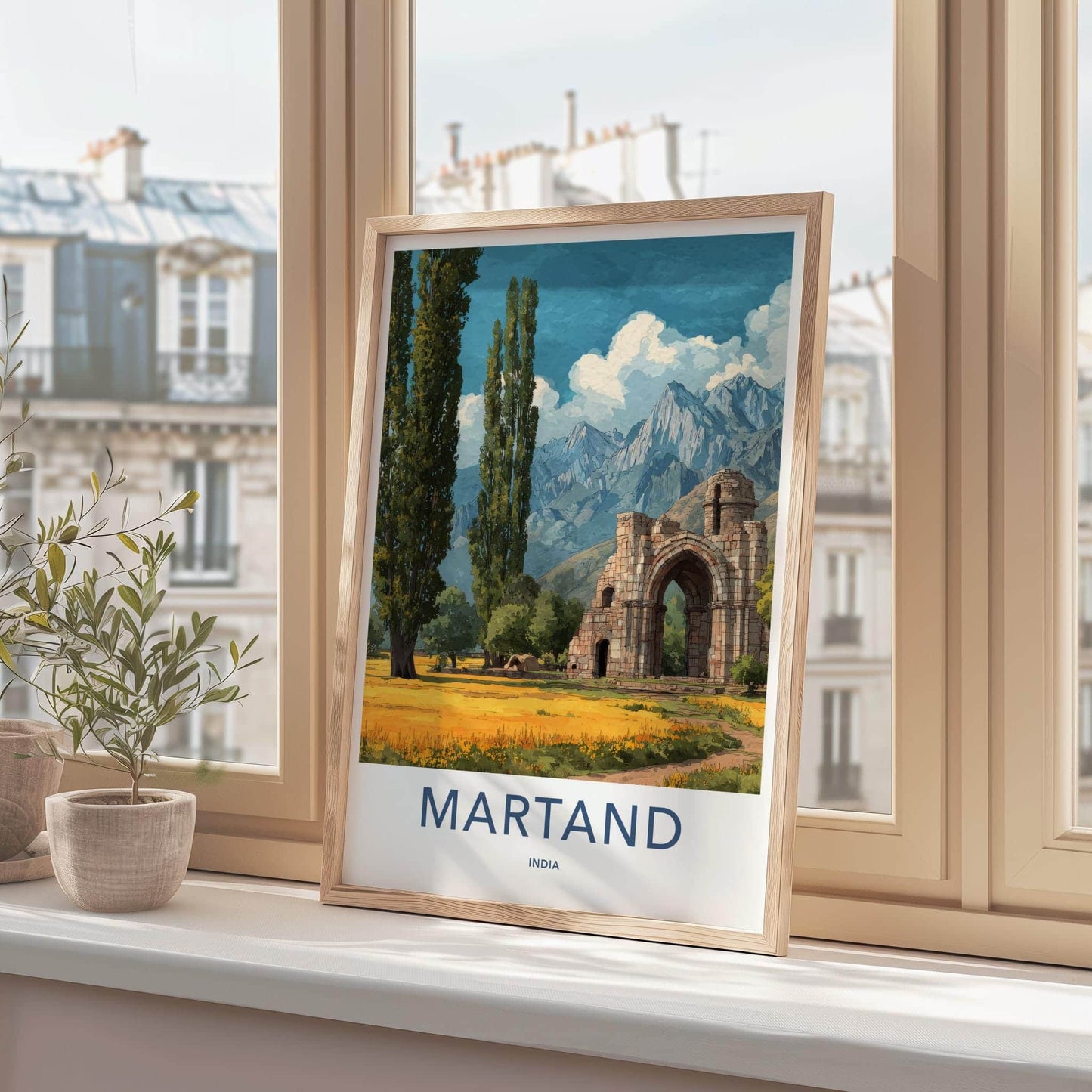 Martand Poster - India Travel Art - Jammu Kashmir Ruins Home Decor