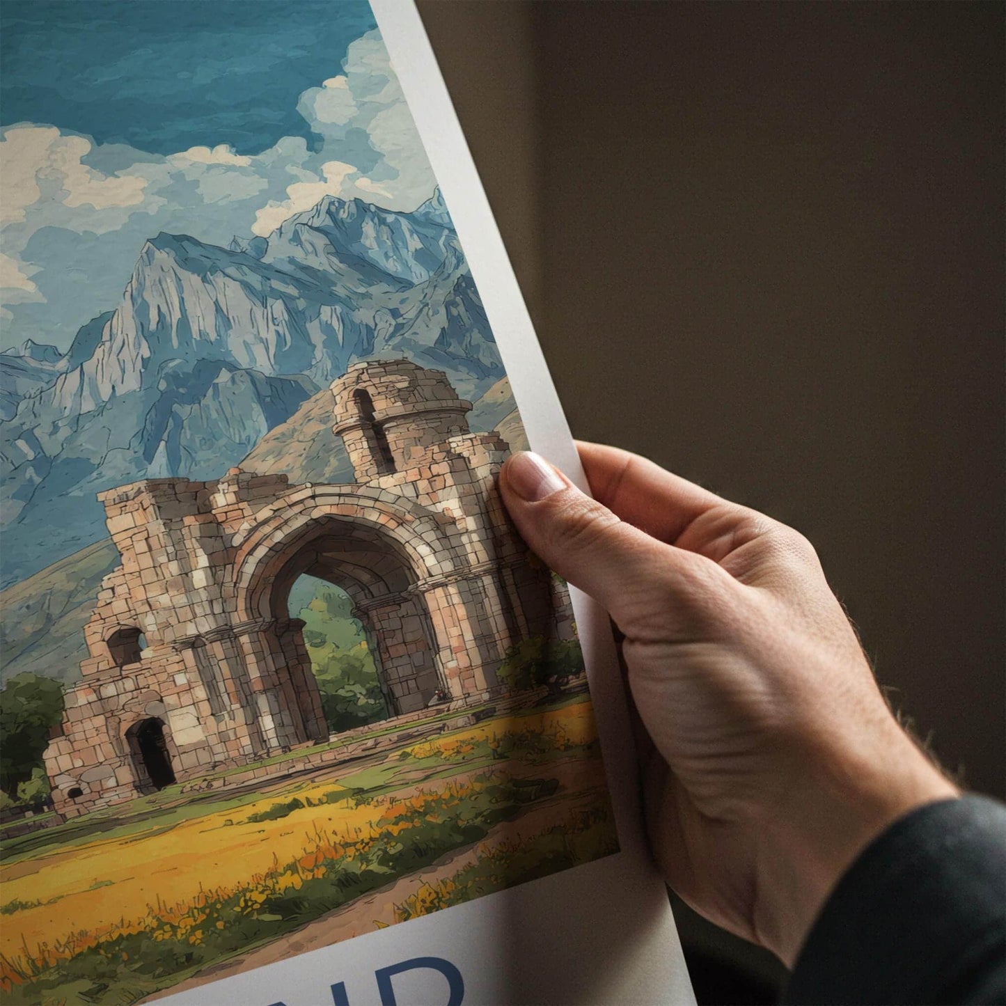 Martand Poster - India Travel Art - Jammu Kashmir Ruins Home Decor