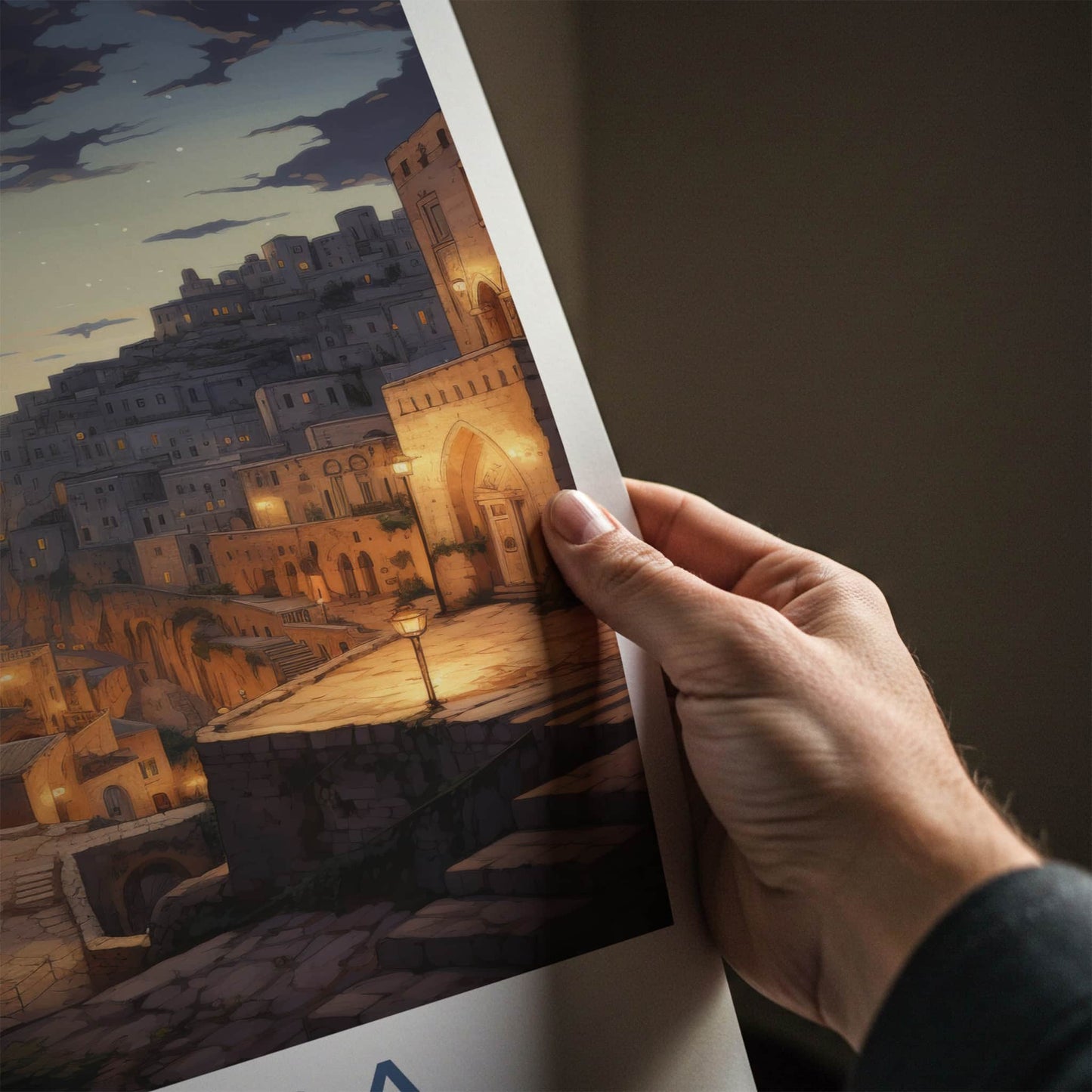 Matera Poster - Italy Travel Art - Ancient Hillside Dwellings Home Decor