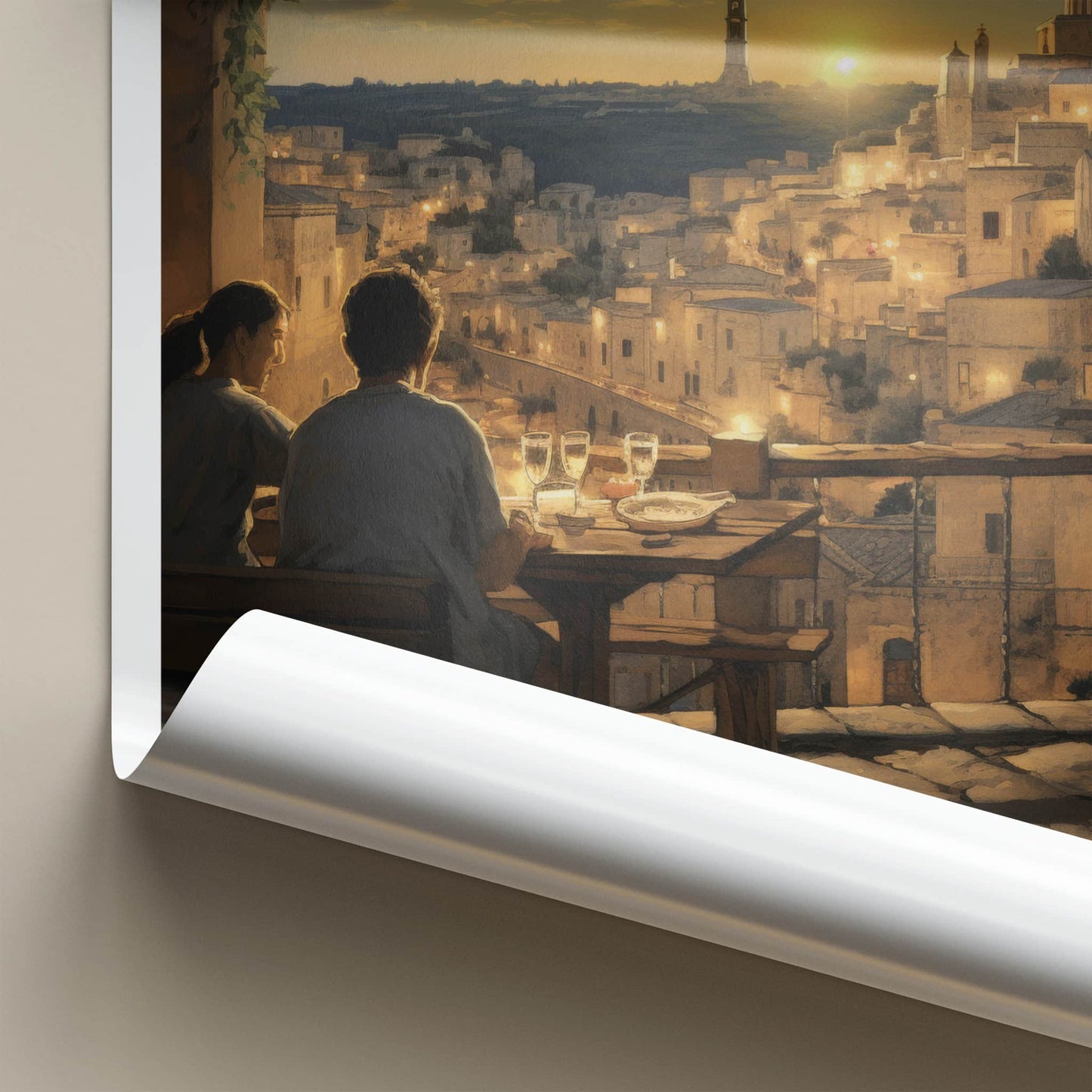 Matera Poster - Italy Travel Art - Historic City Sunset Home Decor