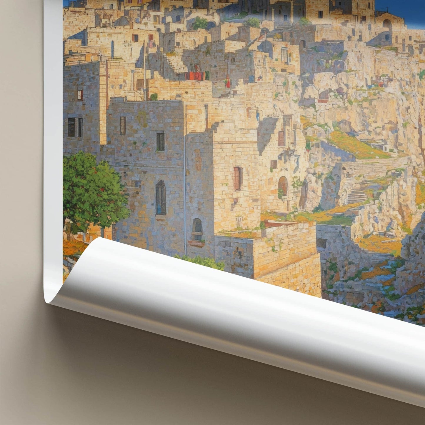 Matera Poster - Italy Travel Art - Historic Cliffside City Home Decor