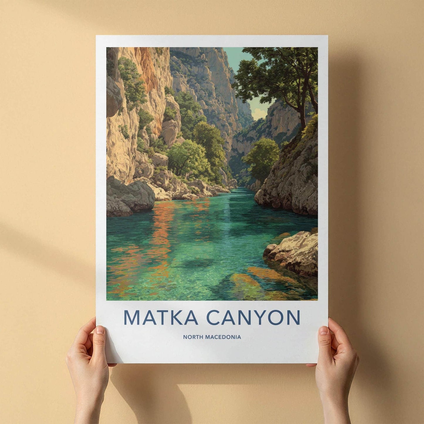 Matka Canyon Poster - North Macedonia Art Print - Turquoise River Canyon Home Art
