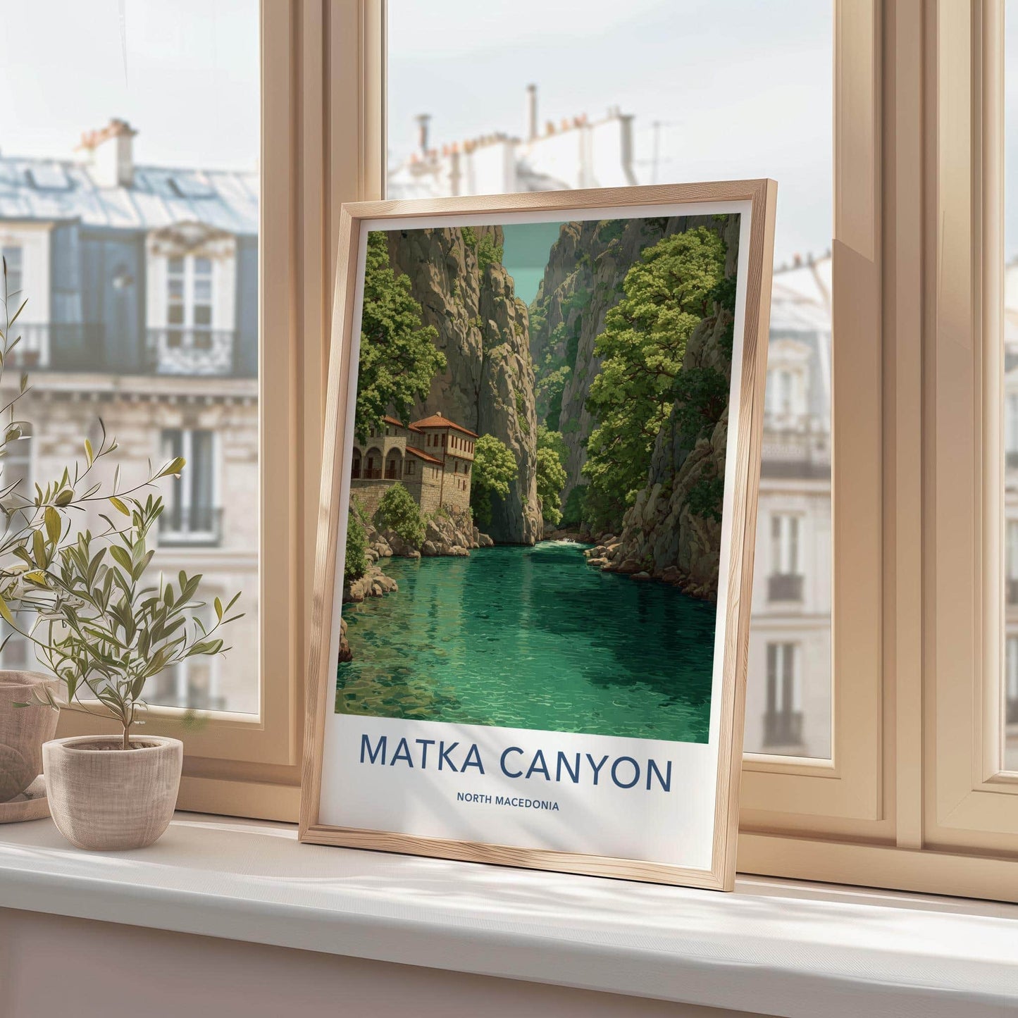 Matka Canyon Poster - North Macedonia Fine Art - Green Water Monastery Gift
