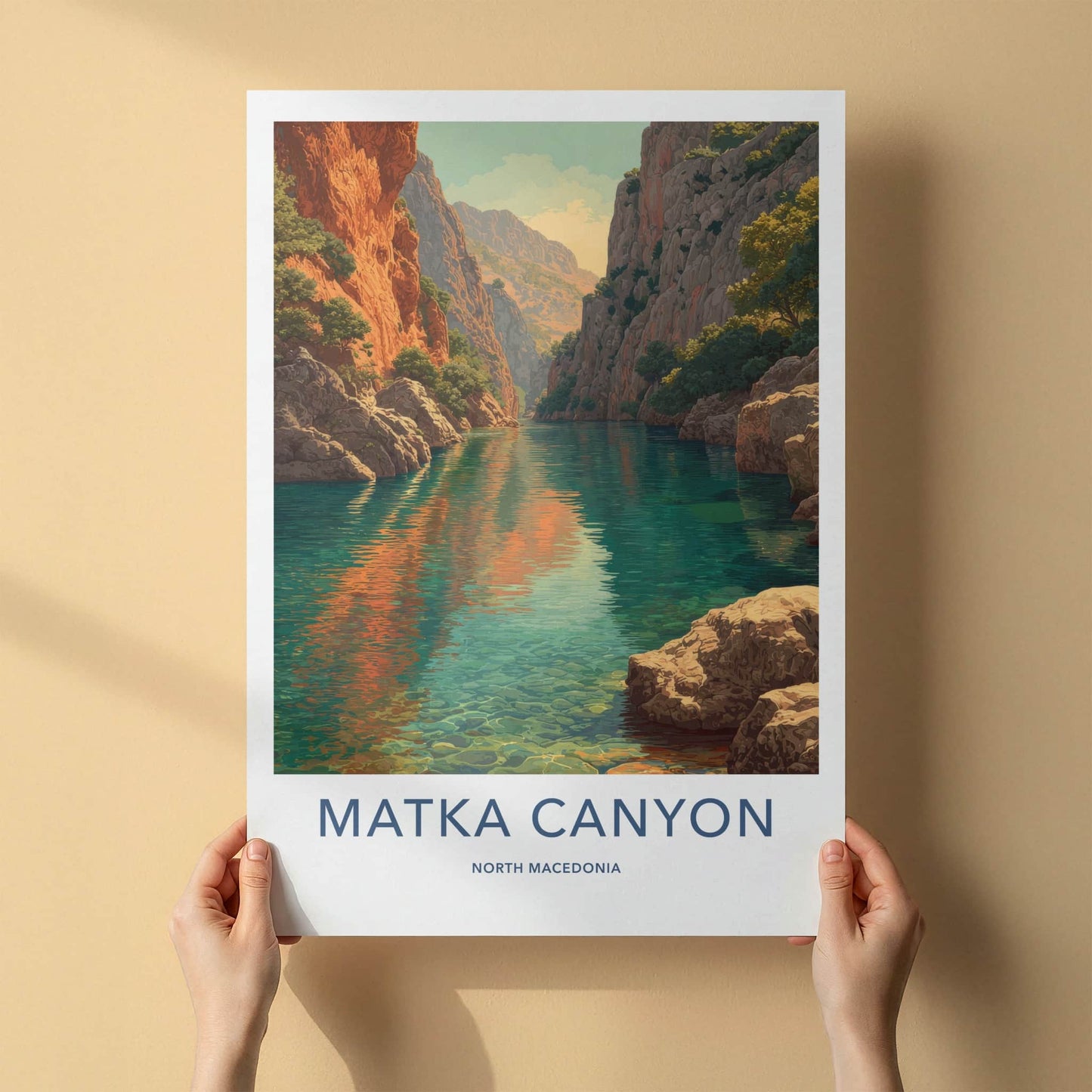Matka Canyon Poster - North Macedonia Travel Art Blue Water Gallery Art
