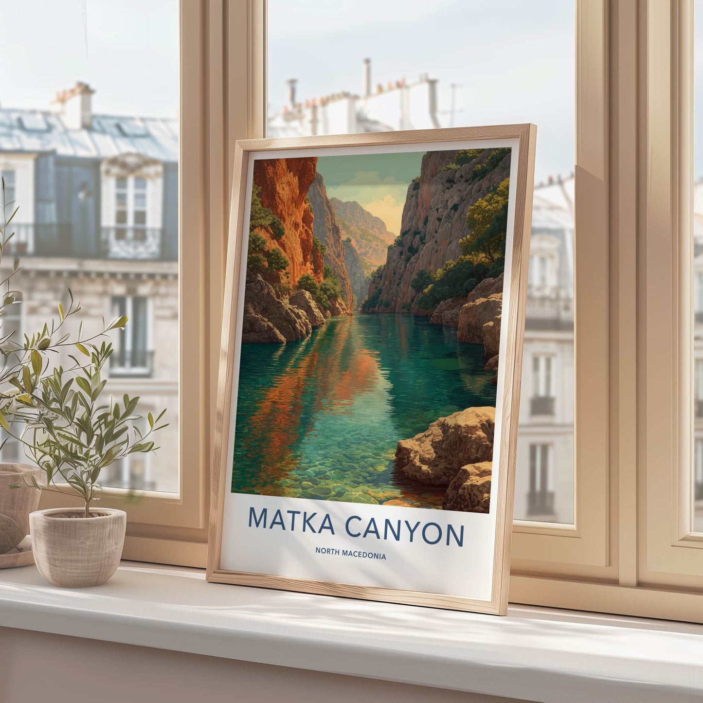 Matka Canyon Poster - North Macedonia Travel Art Blue Water Gallery Art