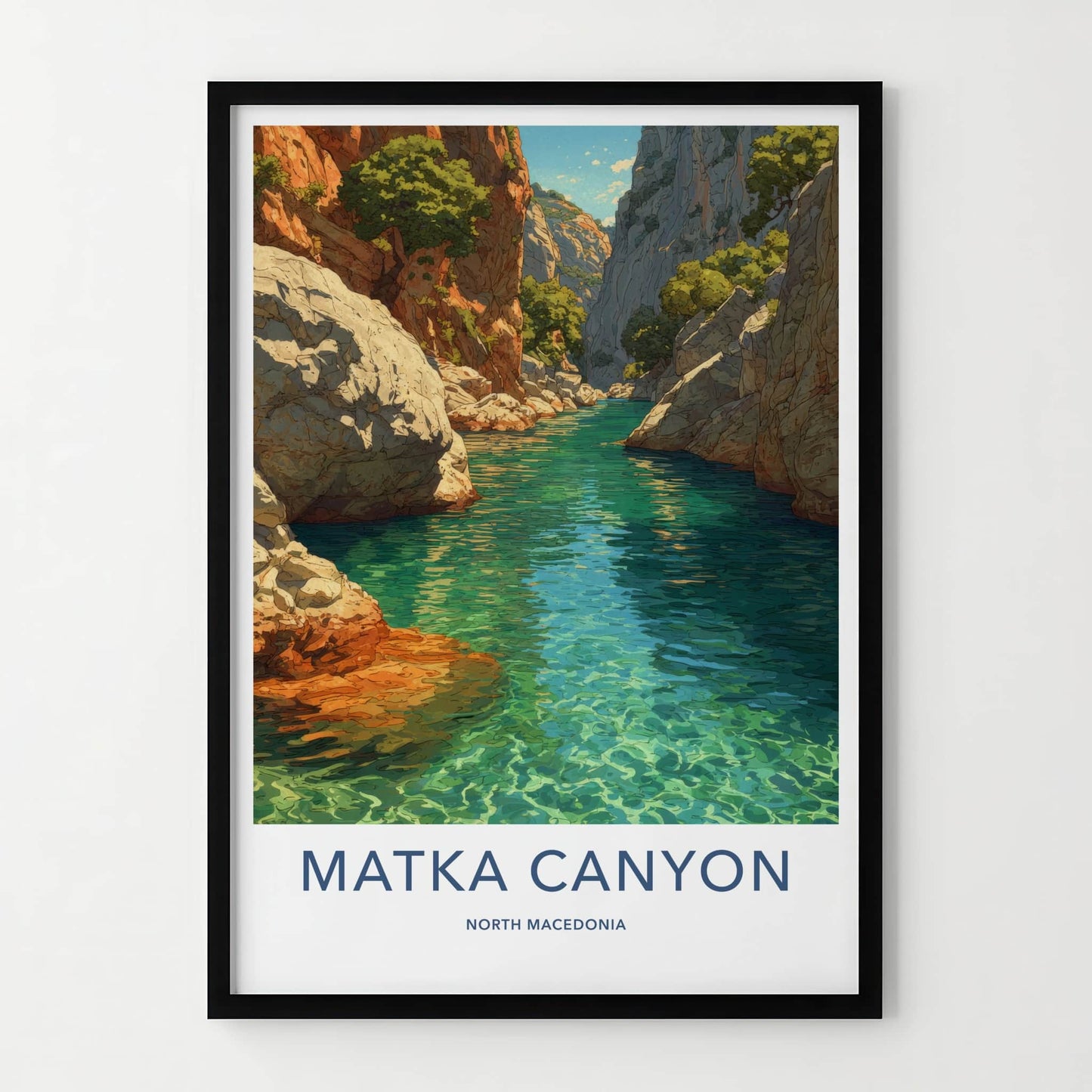 Matka Canyon Poster - North Macedonia Travel Print - Clear River Canyon Home Decor