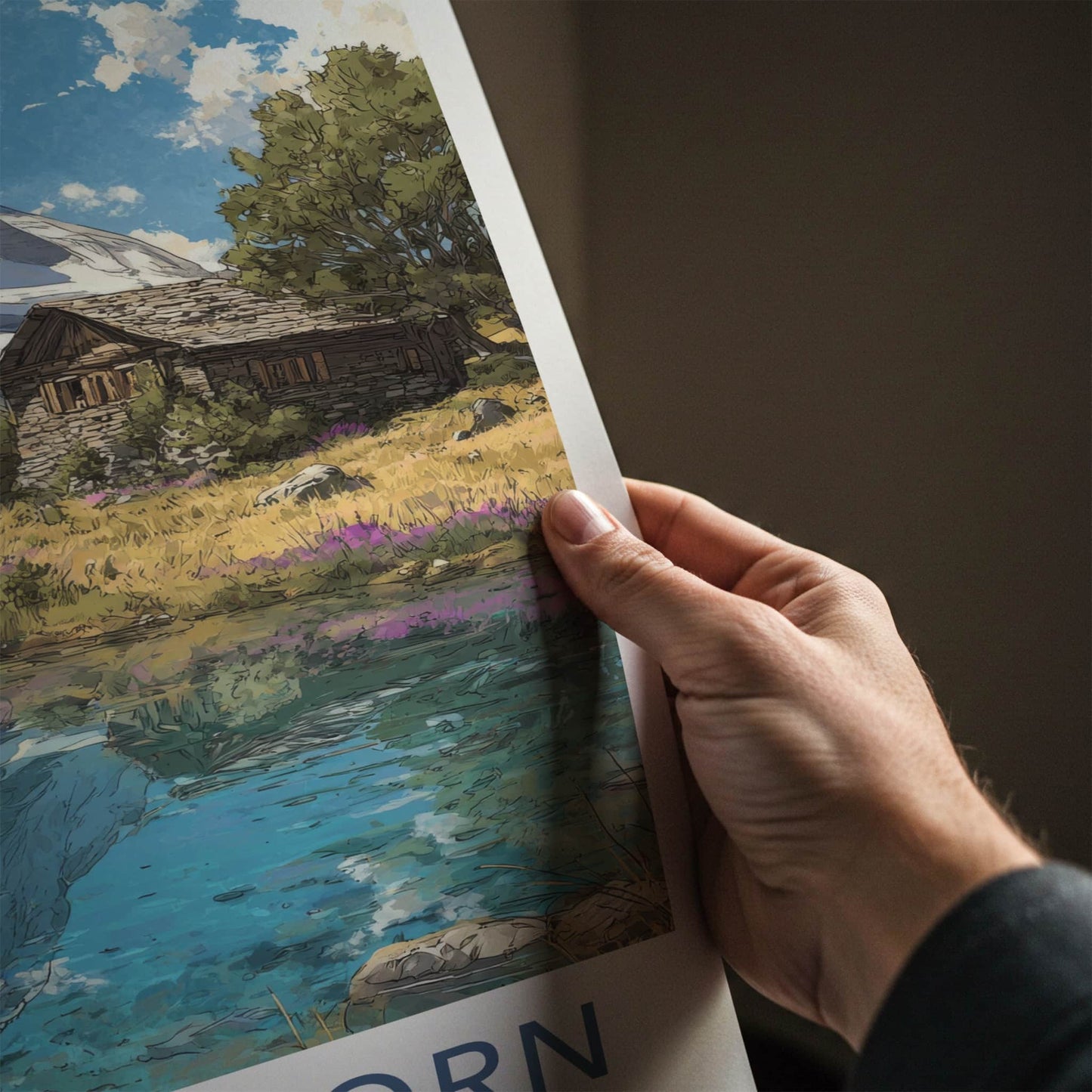Matterhorn Poster - Switzerland Fine Art - Mountain Lake Cabin Wall Art 2