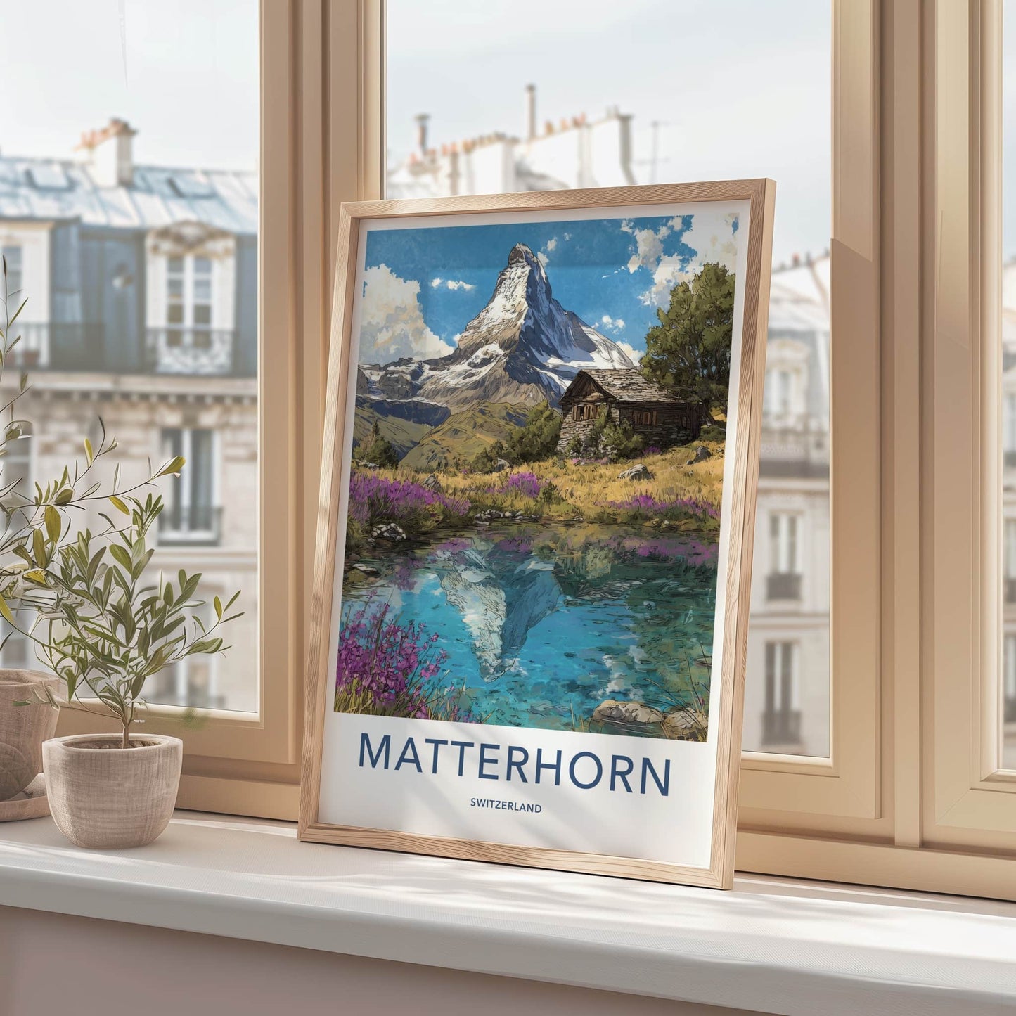Matterhorn Poster - Switzerland Fine Art - Mountain Lake Cabin Wall Art 2
