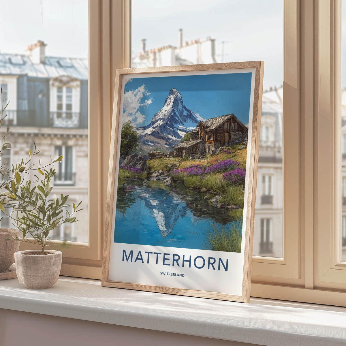 Matterhorn Poster - Switzerland Wall Art Alpine Mountain Reflection