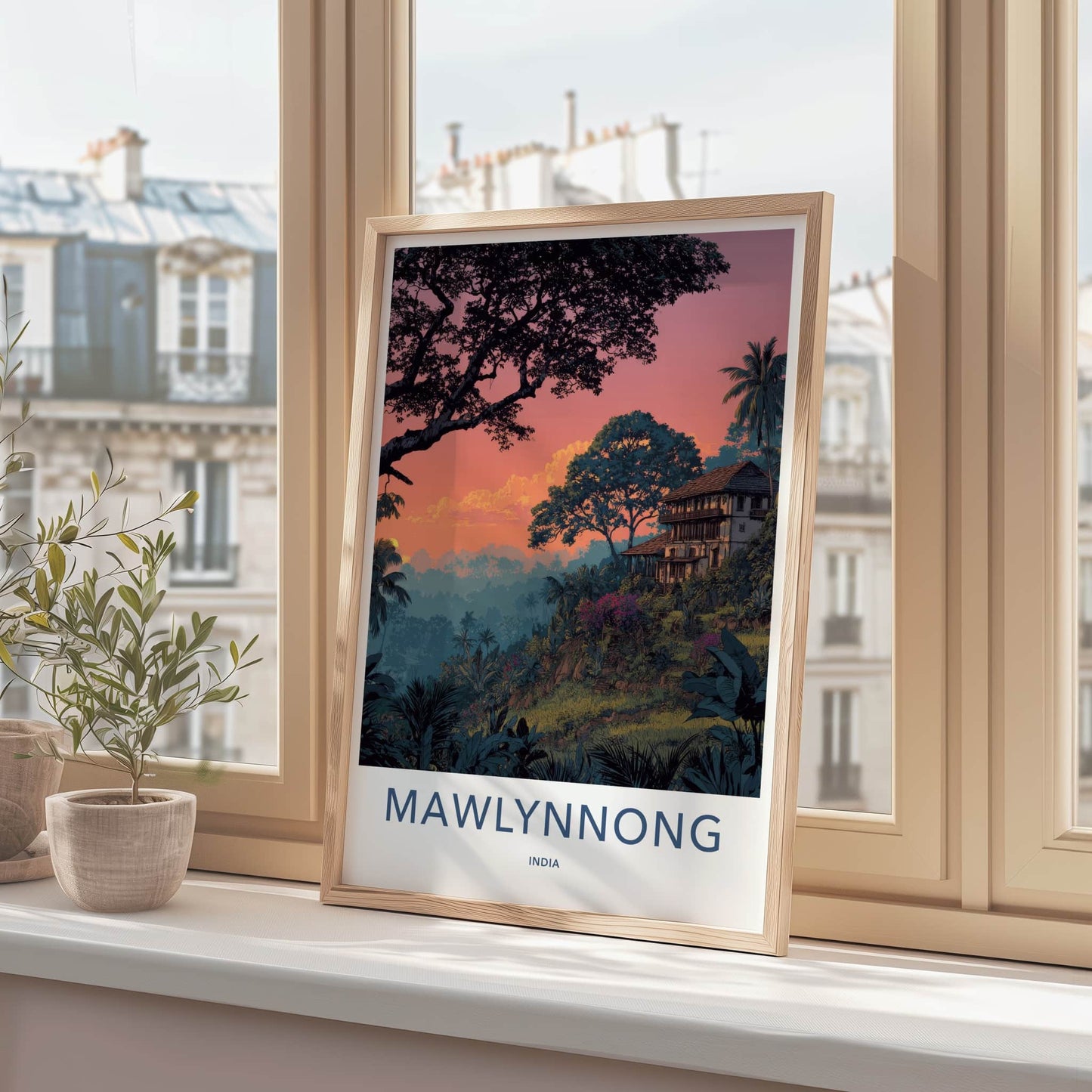 Mawlynnong Poster - India Travel Art - Meghalaya Village Sunset Gallery Art