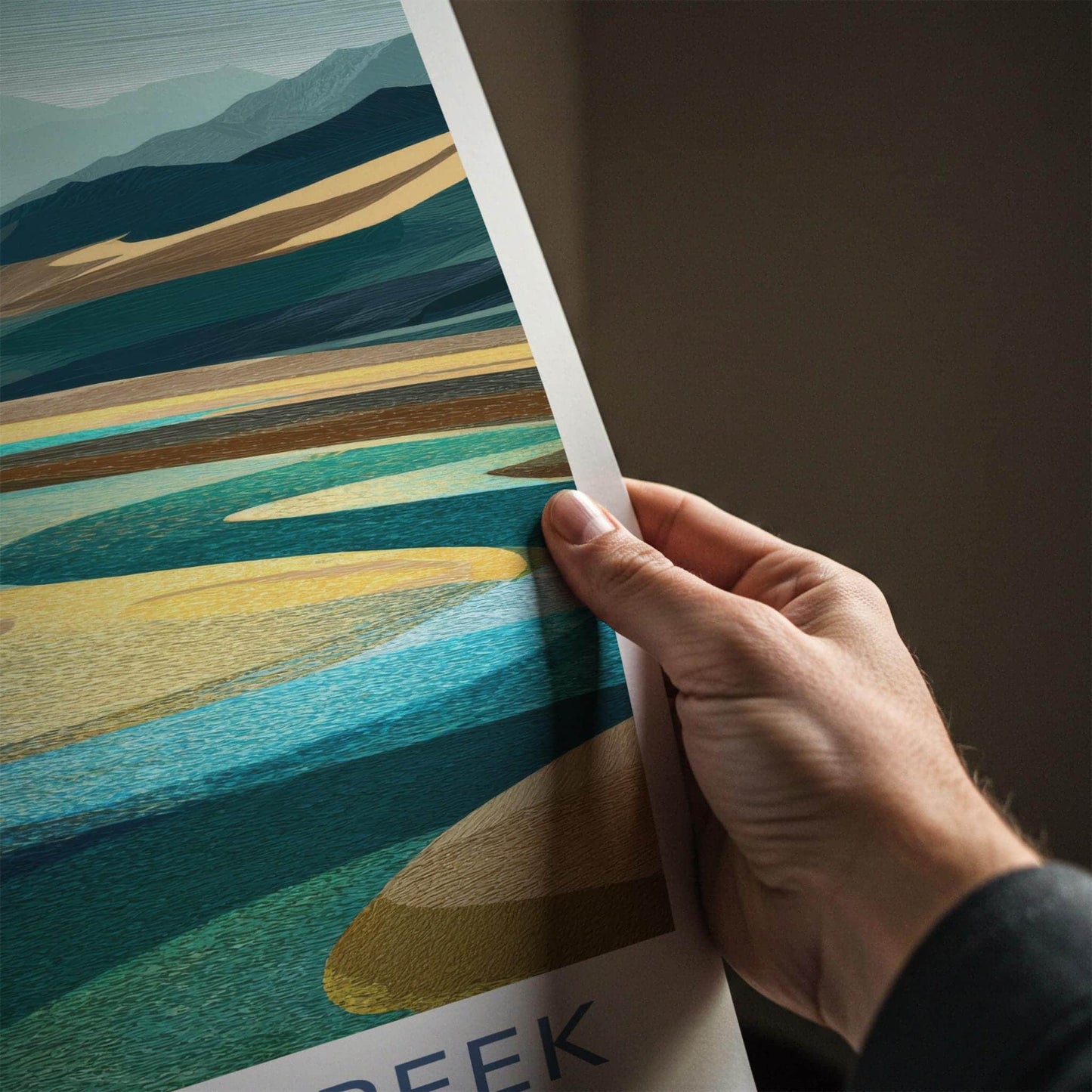 MEDANO CREEK Poster - Colorado Travel Art - Winding Water Sands Home Decor