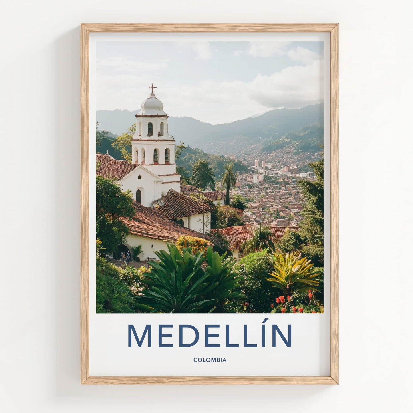 Medellin Poster - Colombia Travel Art - Church City Valley Home Decor