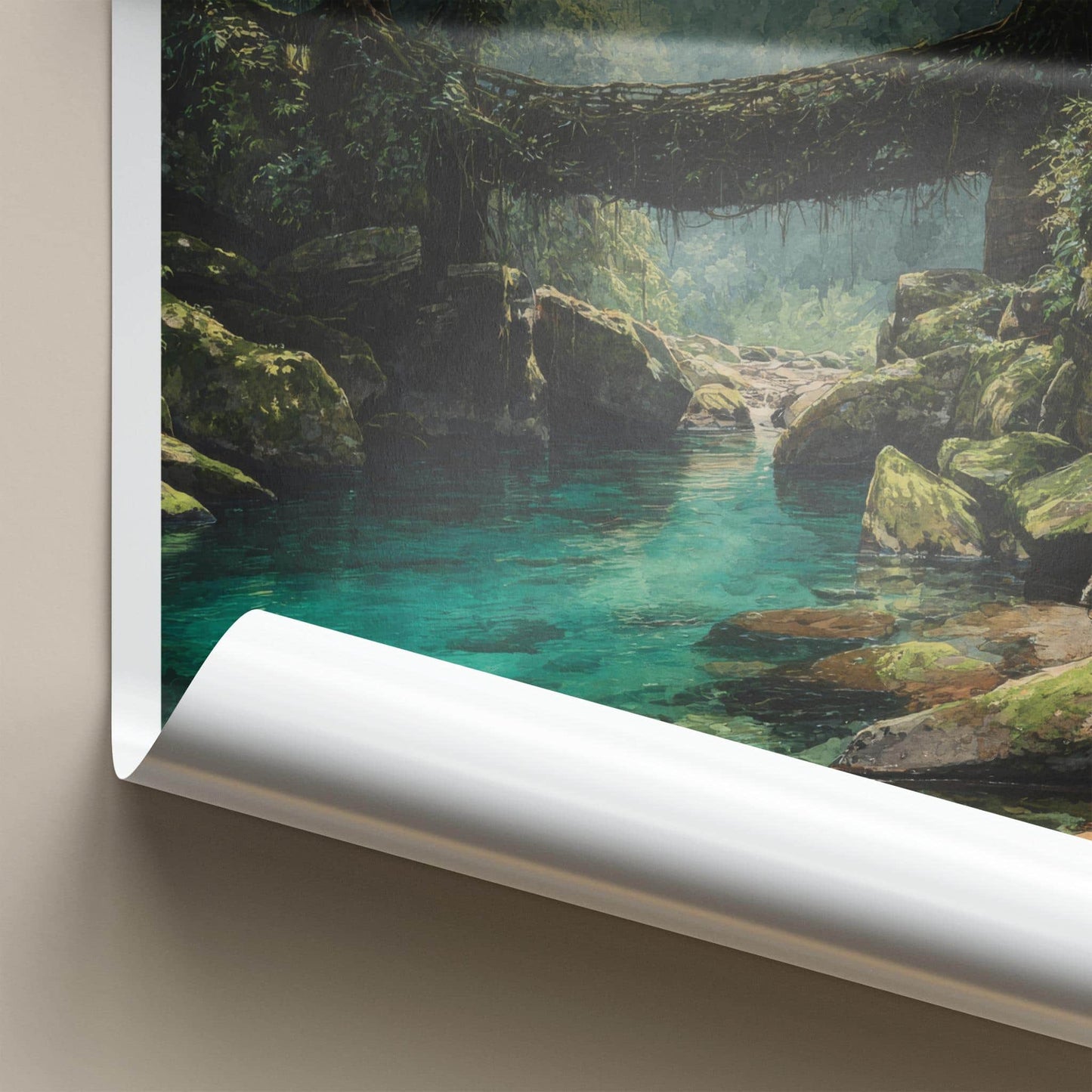 Meghalaya Poster - India Travel Art - Meghalaya Root Bridge Home Decor